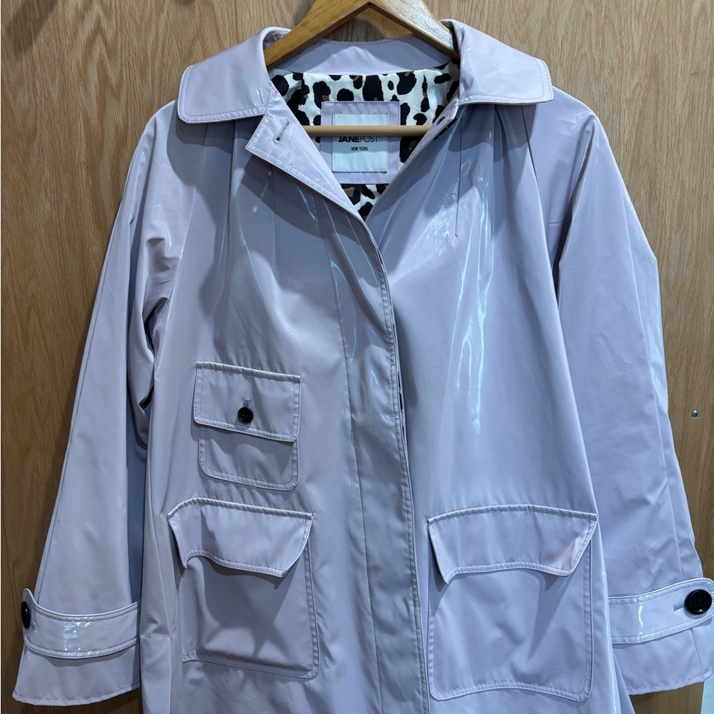 Jane Post Lavender Hooded Rain Coat